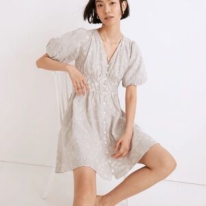 Madewell Sophia Eyelet Mini Dress in Stripe